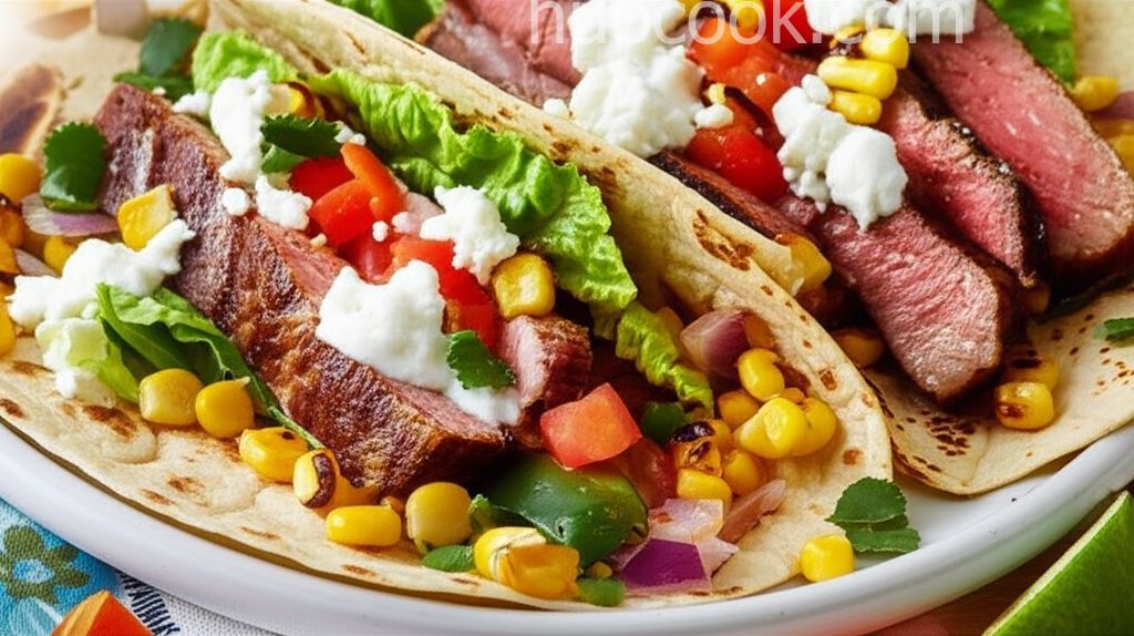 Charred Corn and Heirloom Tomato Steak Fajitas from Mission®