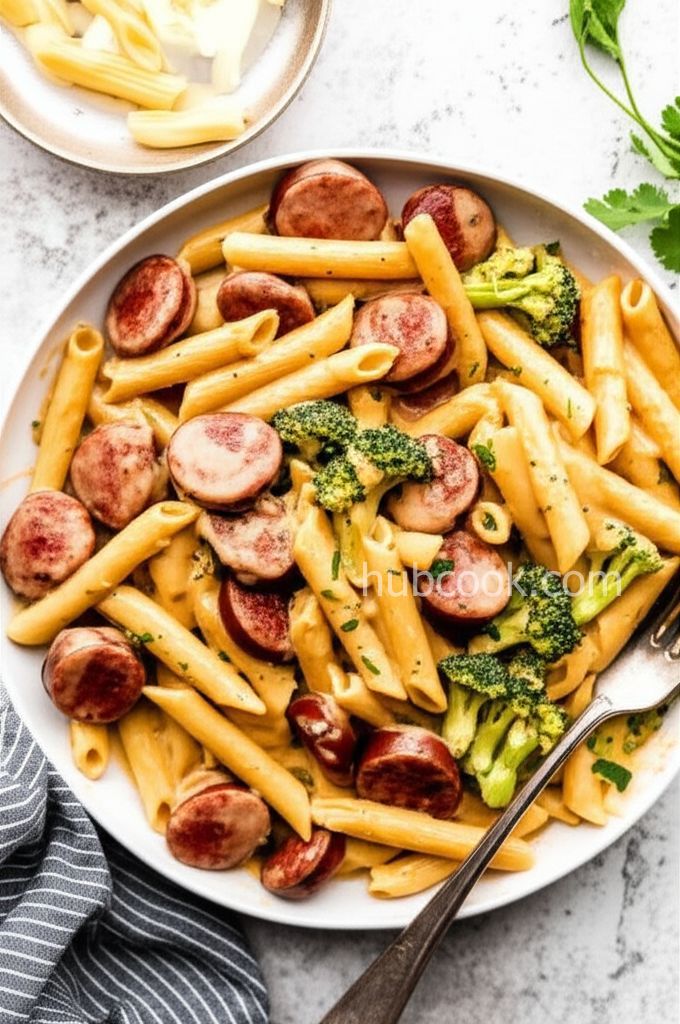 Cheesy Kielbasa Pasta