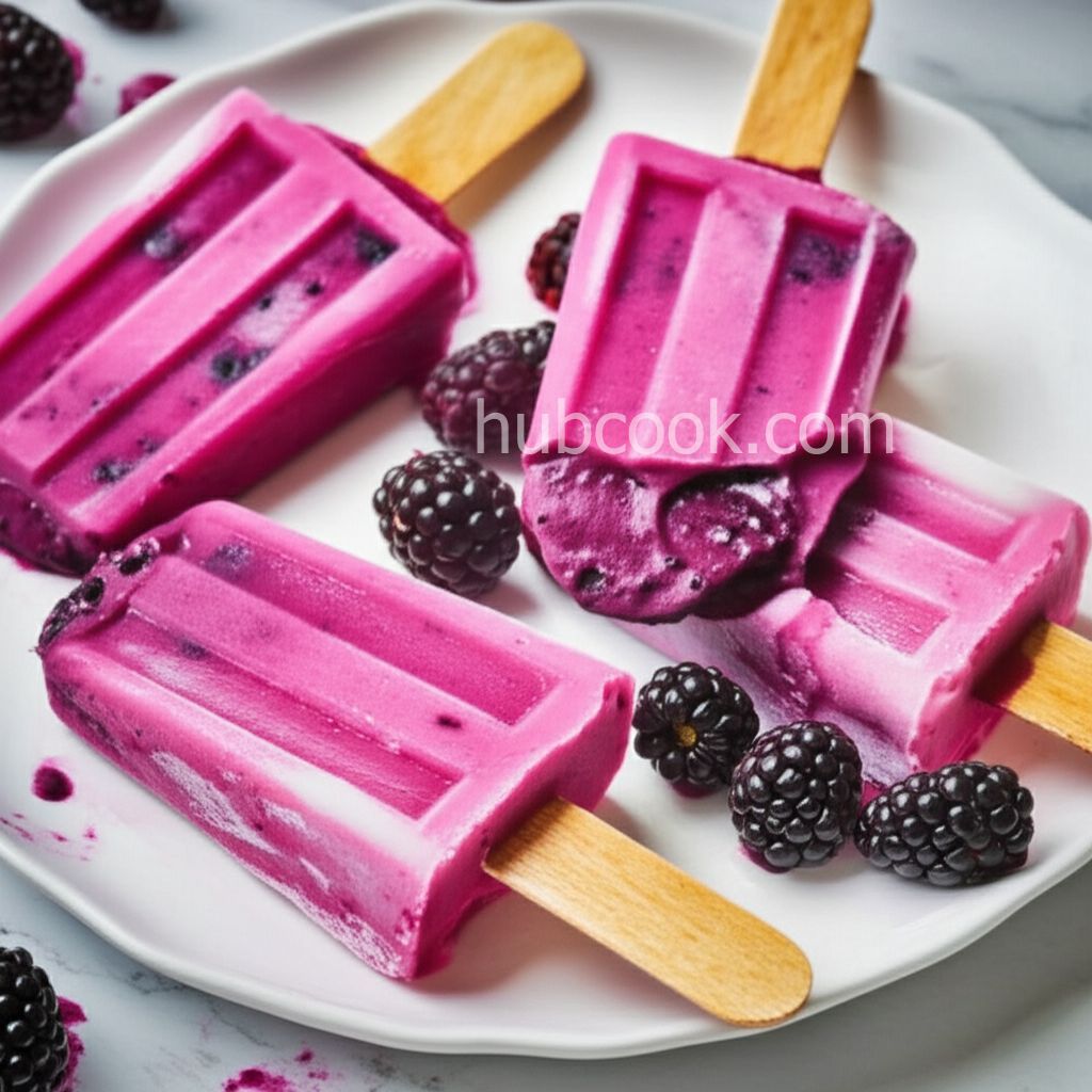 Fresh Blackberries and Cream Ice Pops