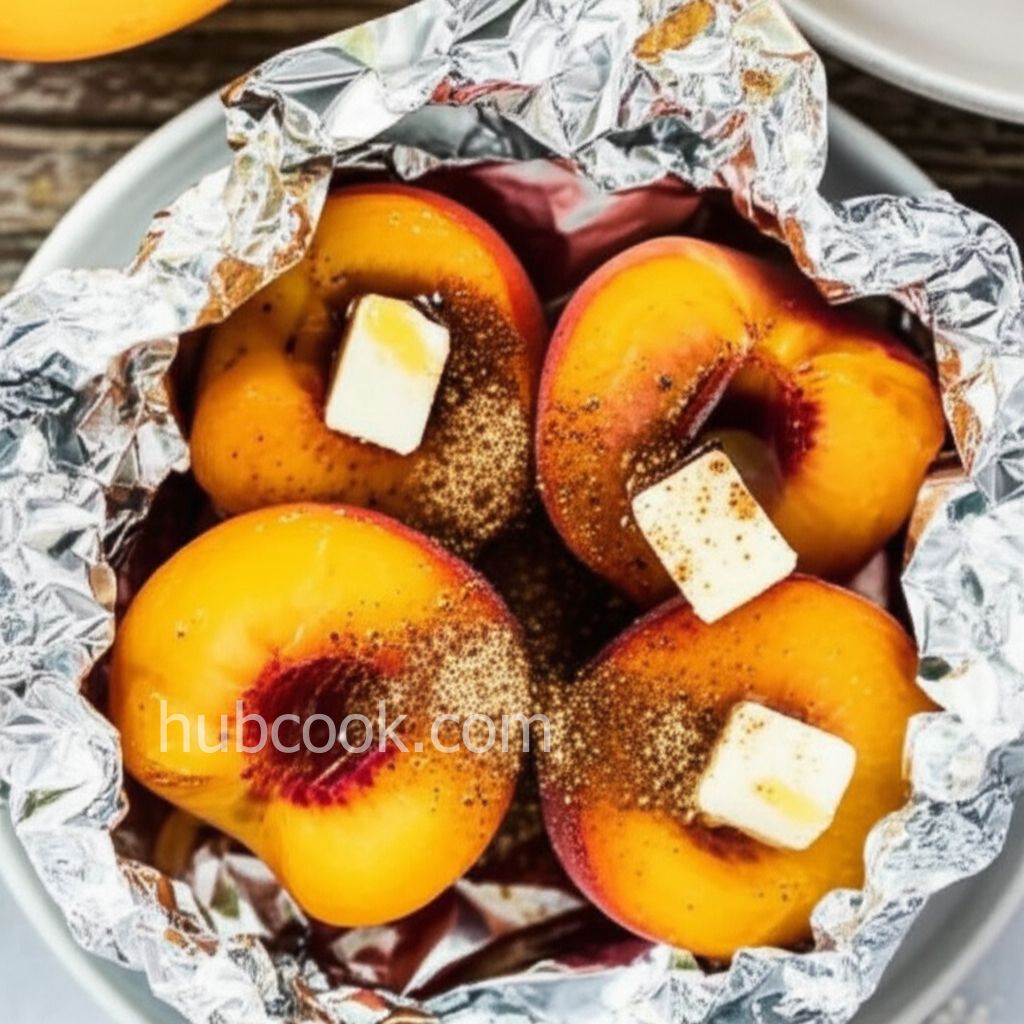 Grilled Peaches in Foil