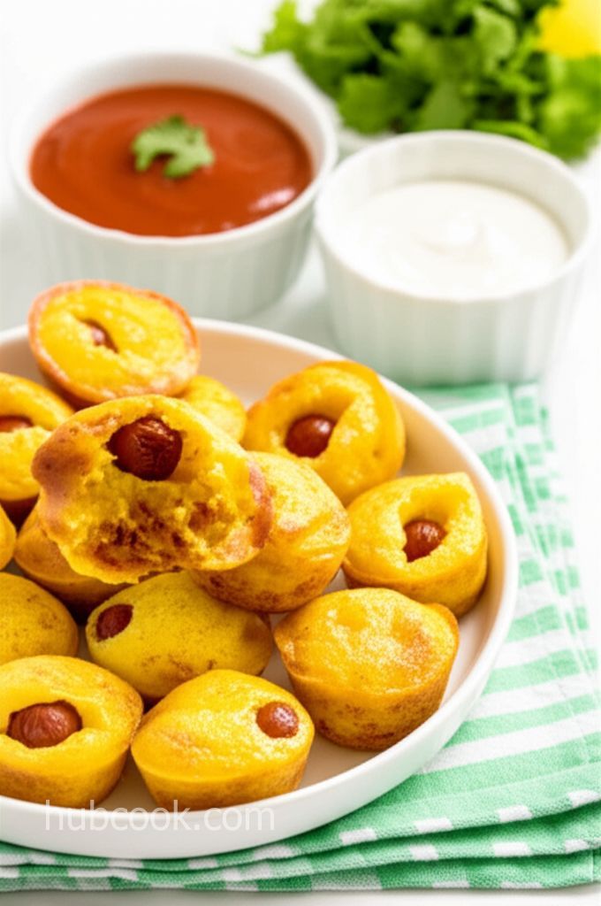 Mini Southwestern Corn Pup Muffins with Fiesta Dipping Sauce