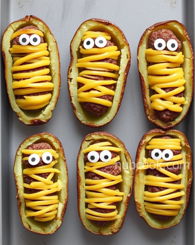 Mummified Meatballs in Crispy Potato Skin Coffins