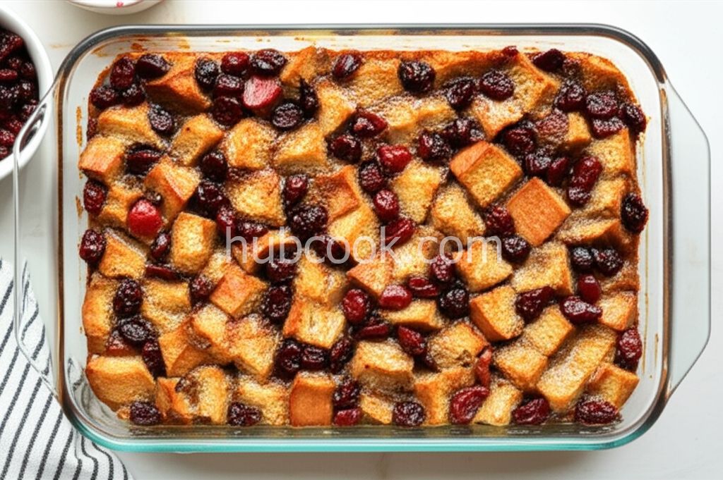 Spiced Cranberry Bread Pudding