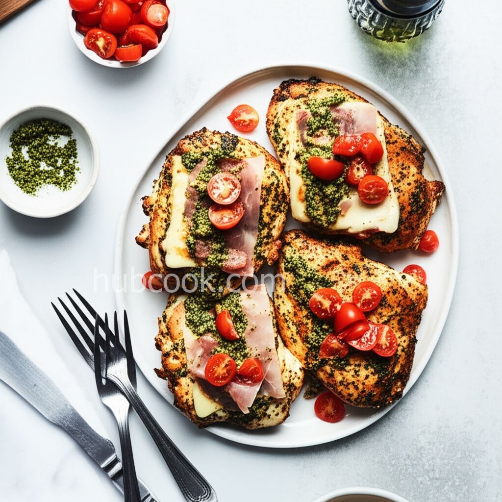 Prosciutto-Stuffed Baked Chicken Breasts with Pesto