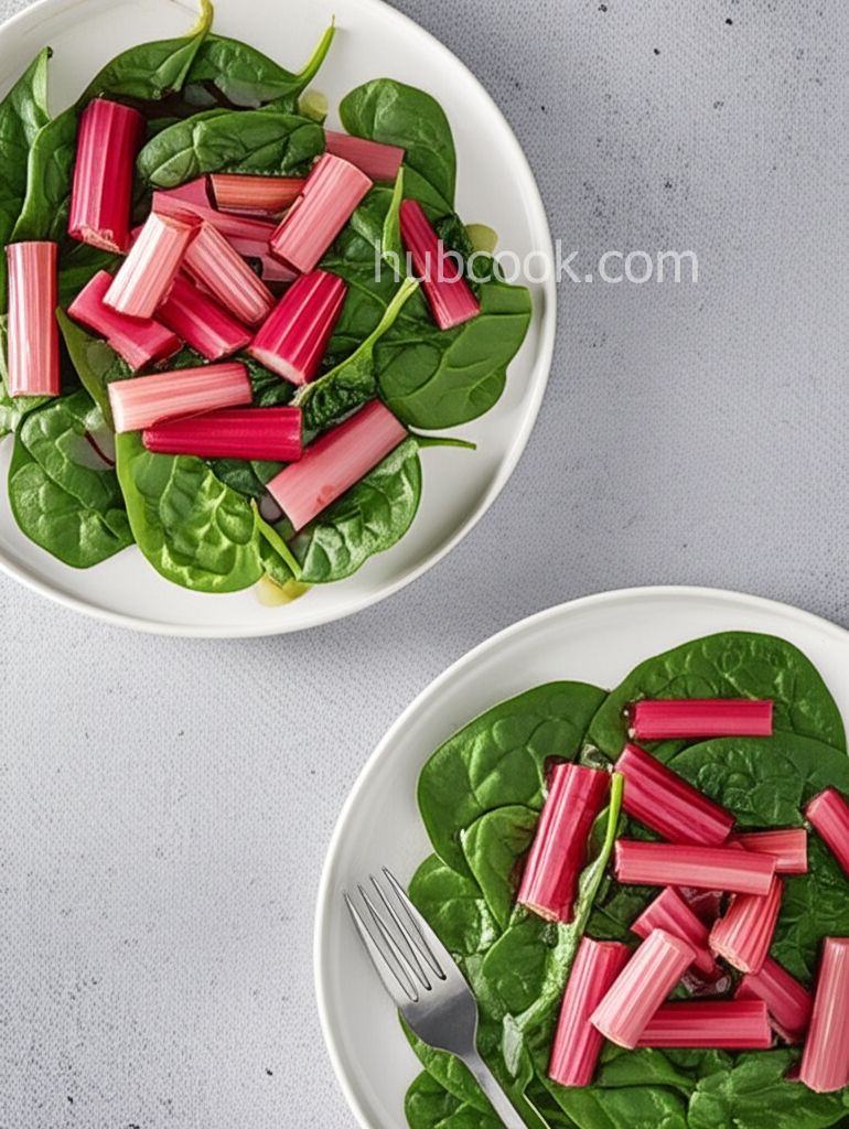 Rhubarb Spinach Salad