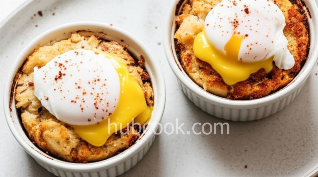 Savory Bacon and Crab Bread Pudding Eggs Benedict