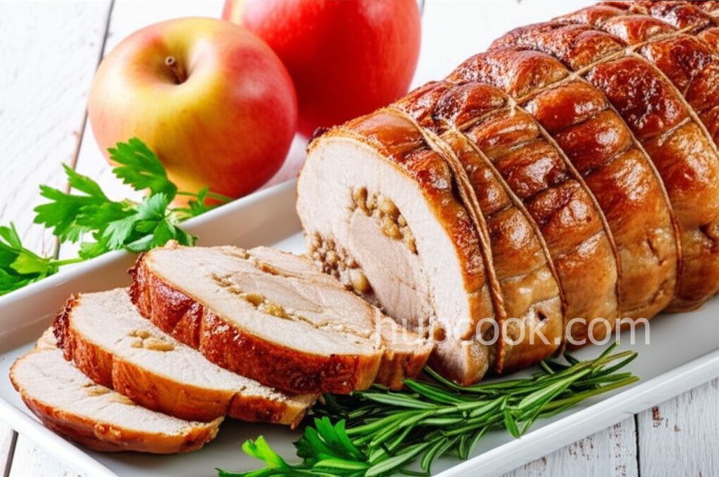 Apple Walnut Stuffed Pork Roast