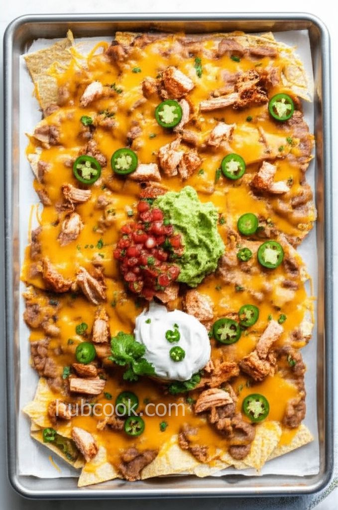 Chicken Nachos with Refried Beans