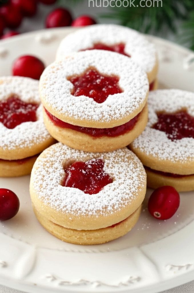 Cranberry Linzer Cookies
