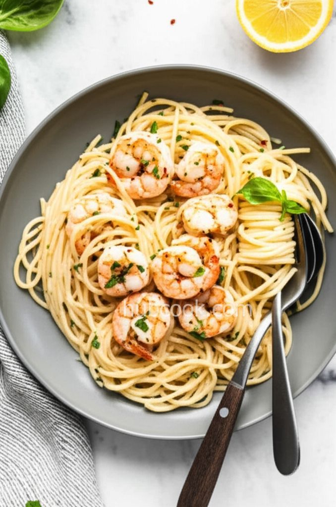 Creamy Lemon-Basil Shrimp Pasta