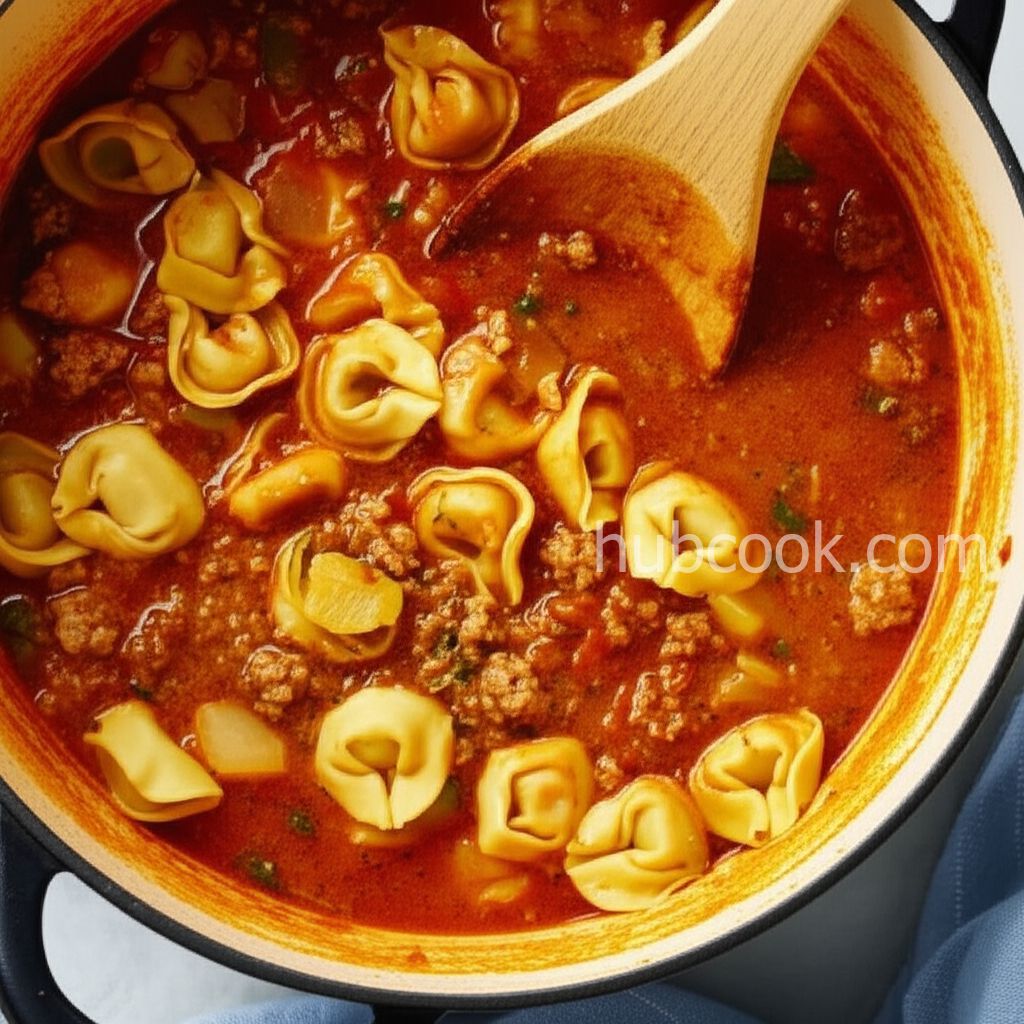 Creamy Tortellini Soup with Spinach and Boursin