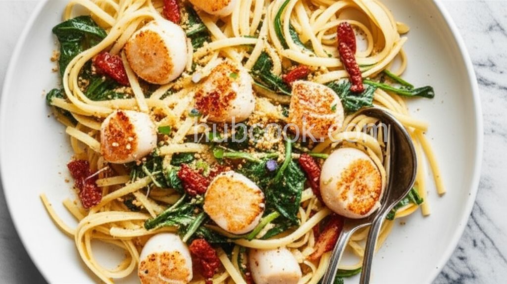 Date Night Bay Scallop Fettuccine with White Wine and Garlic