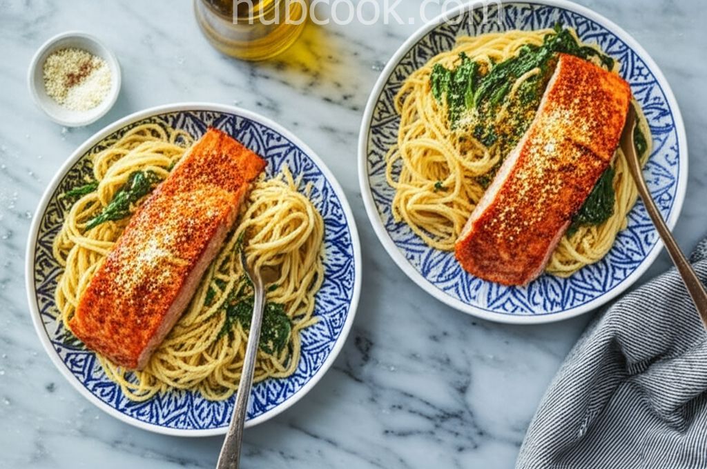 Date Night Blackened Salmon Pasta