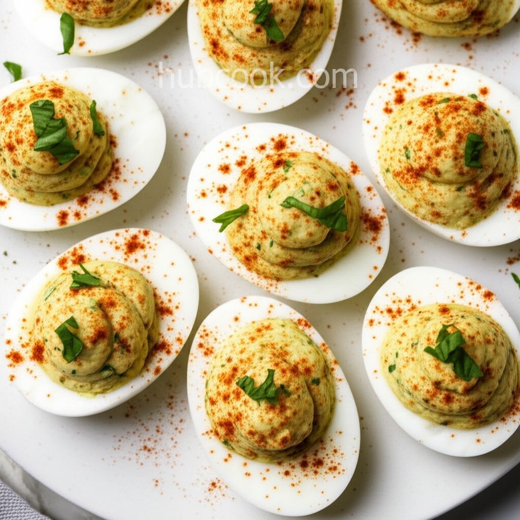 Garlic, Basil, and Bacon Deviled Eggs