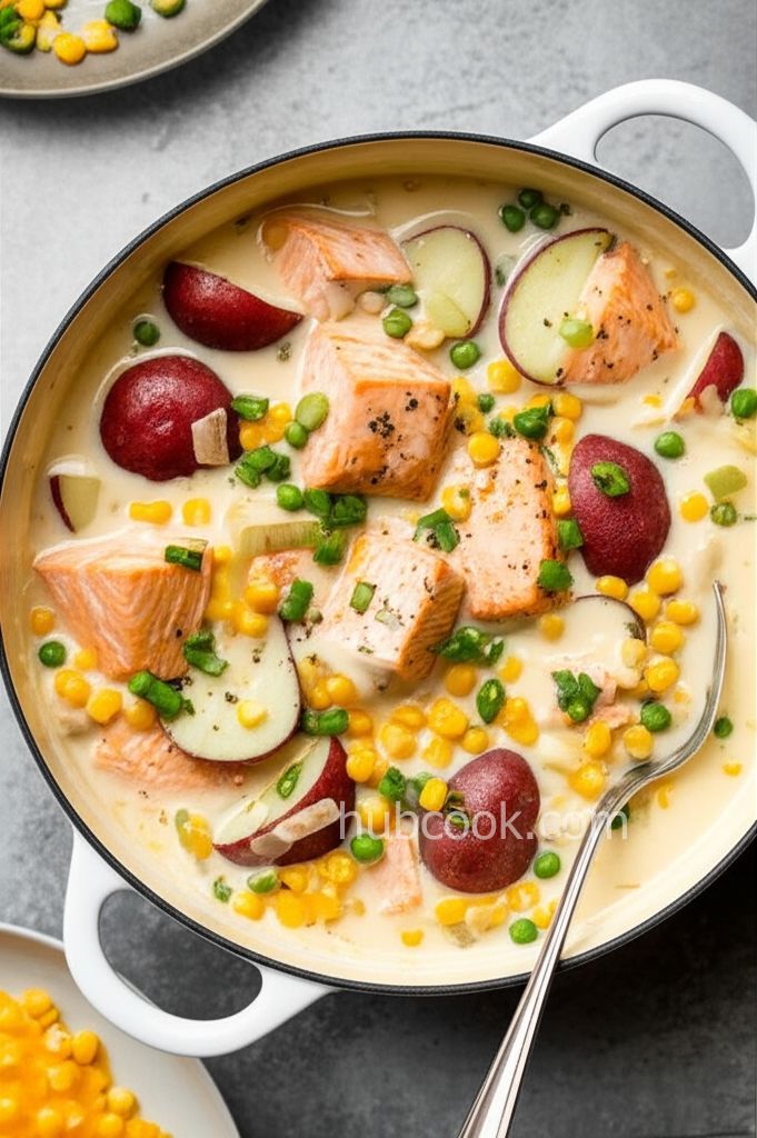 Leftover Grilled Salmon Chowder