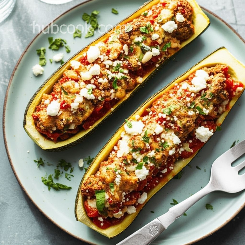 Mediterranean Stuffed Zucchini