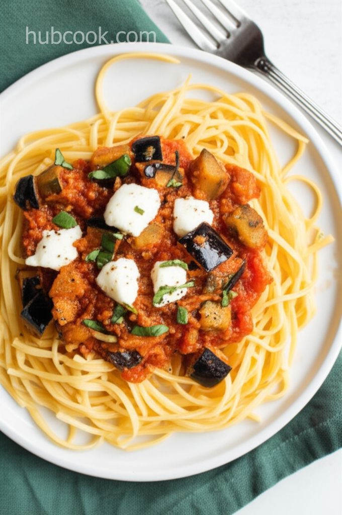 Mediterranean-Style Eggplant Pasta
