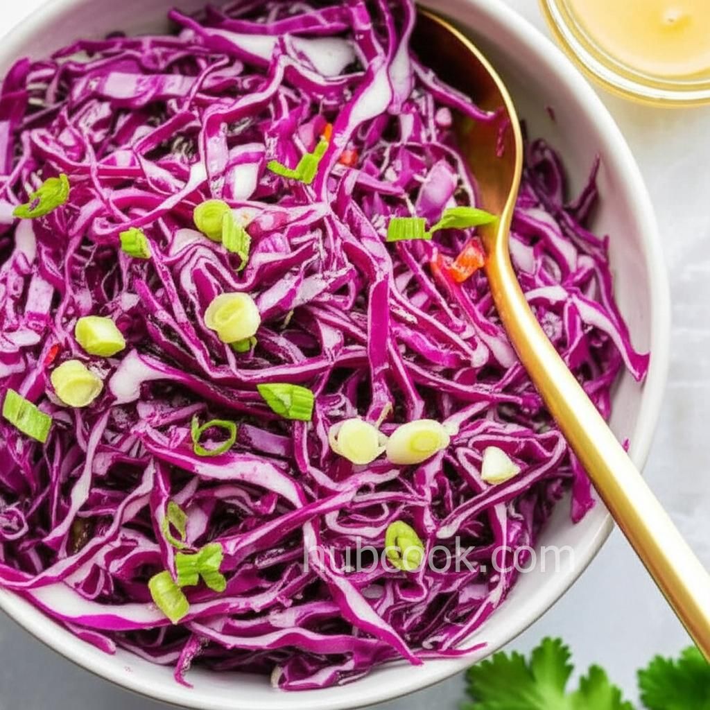 Red Cabbage and Celery Root Coleslaw with Apple Cider Dressing