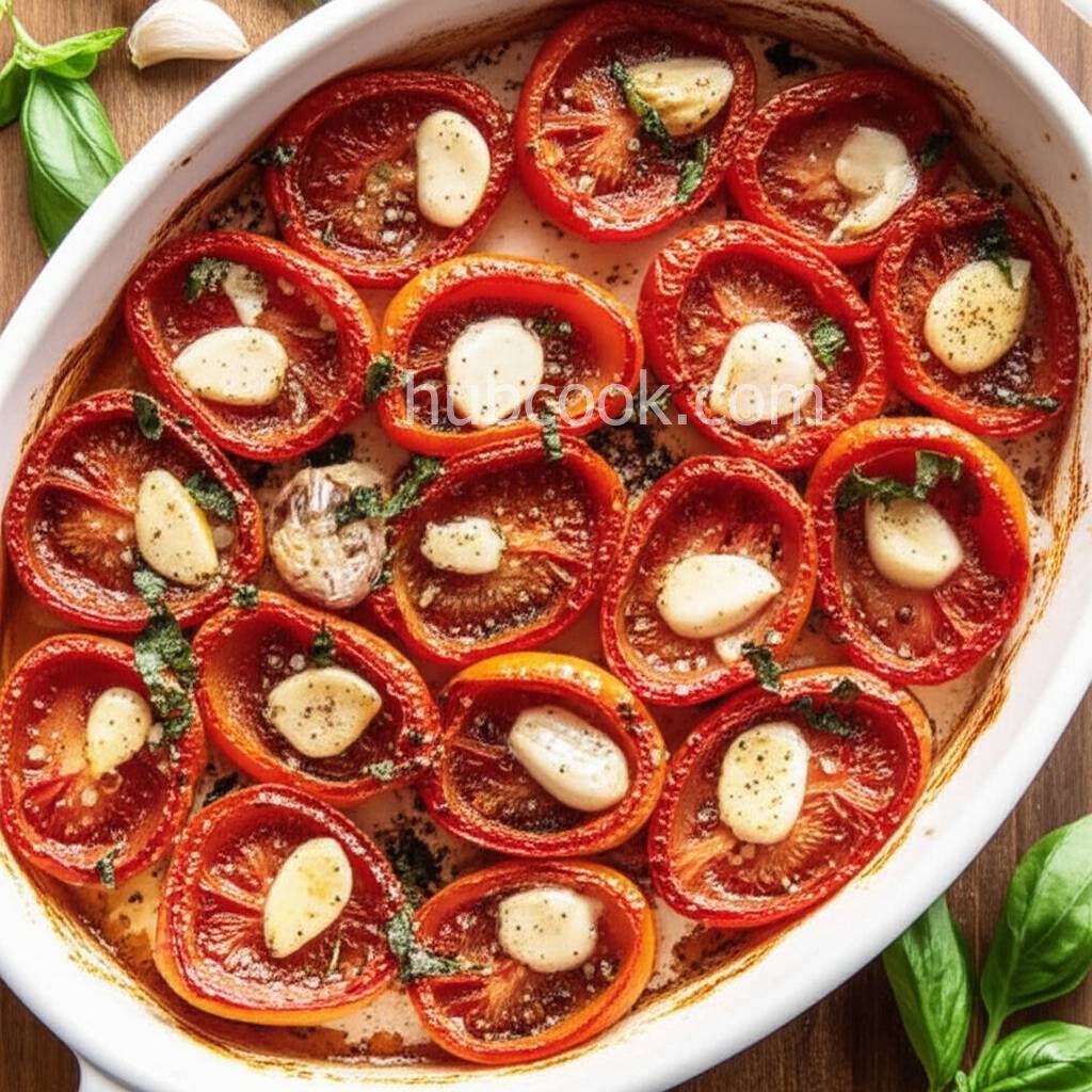 Roasted Roma Tomatoes and Garlic