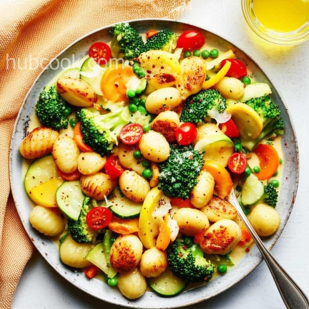 Skillet Gnocchi Primavera with Lemon Cream Sauce