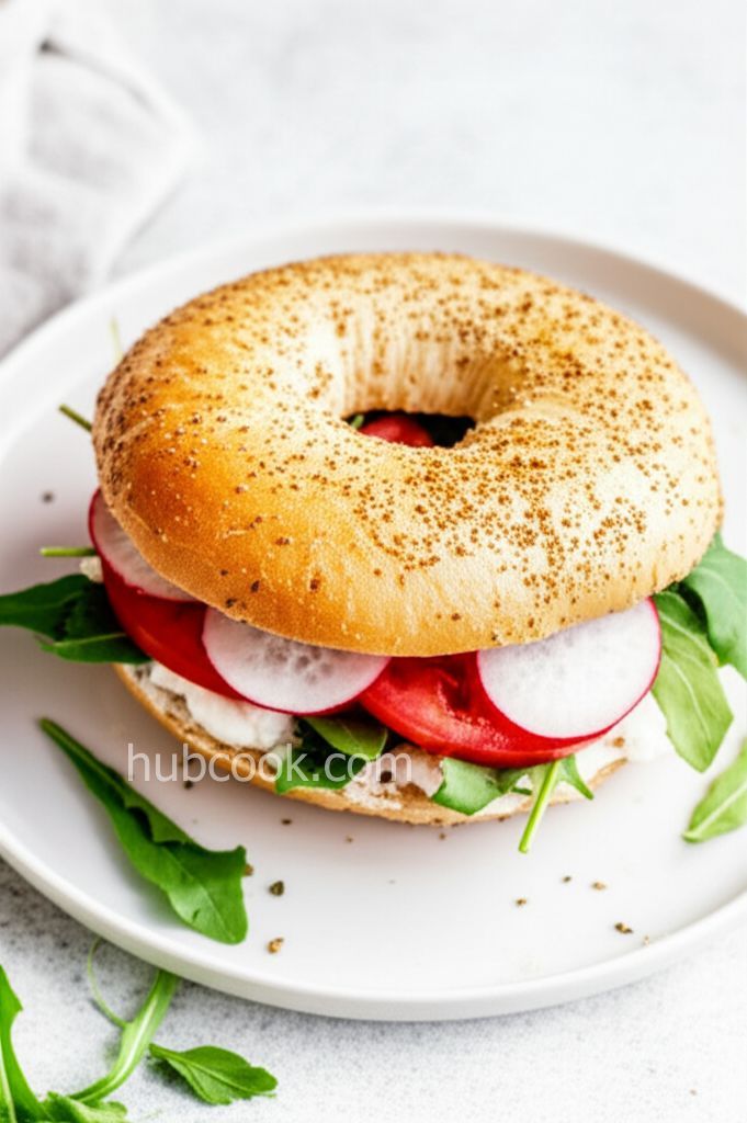 Spring Veggie Bagel Sandwich