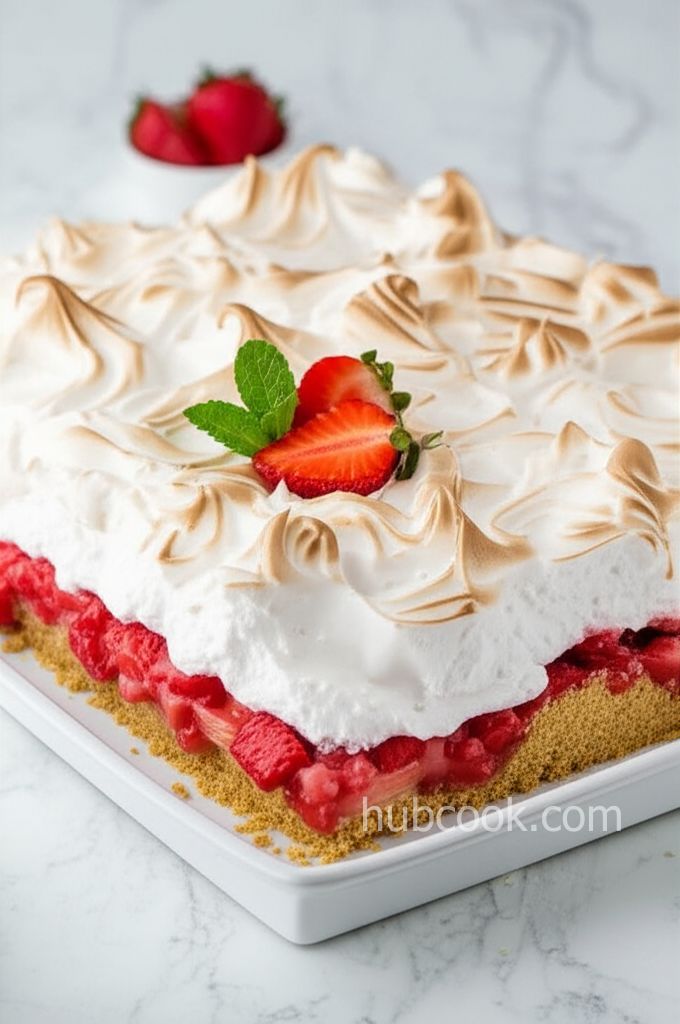 Strawberry Rhubarb Meringue Dessert