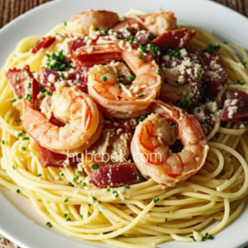 Chicken and Shrimp Carbonara