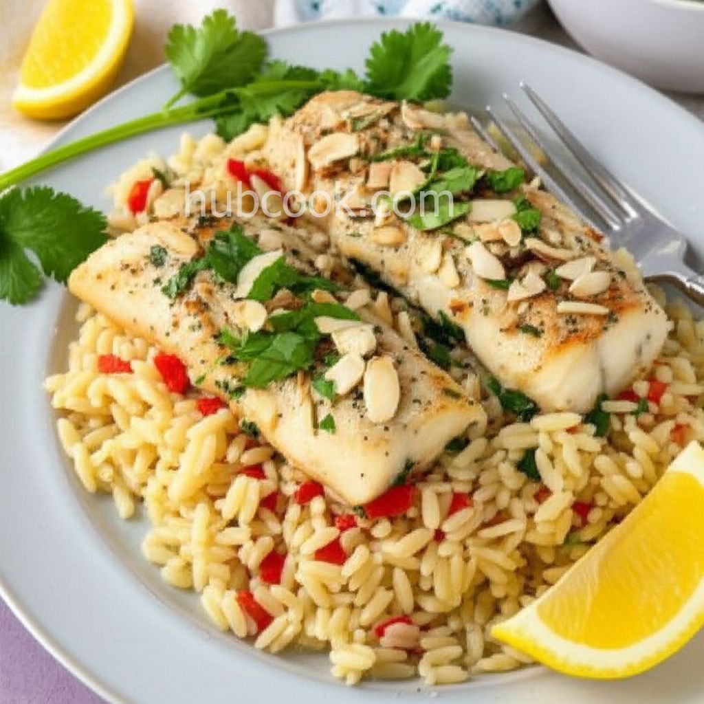 Halibut with Creamy Garlic and Herb Sauce