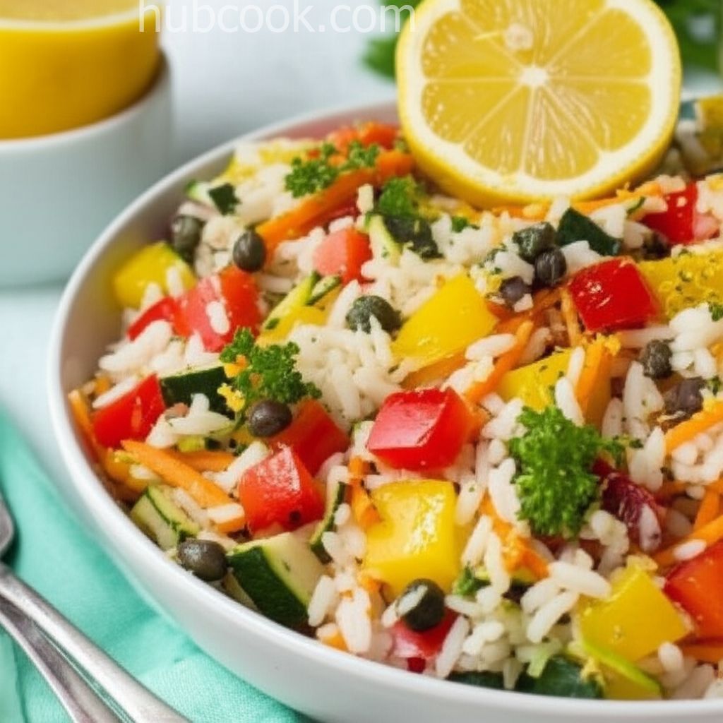 Mediterranean Rice Salad with Vegetables