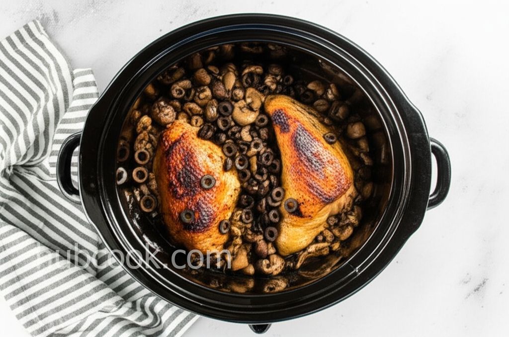 Slow Cooker Pheasant with Mushrooms and Olives