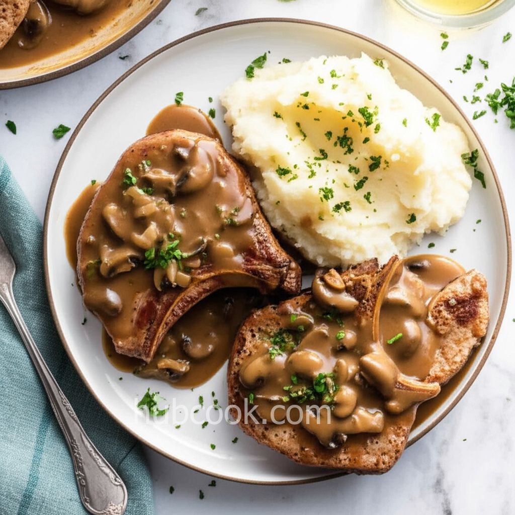 Southern Smothered Pork Chops in Brown Gravy