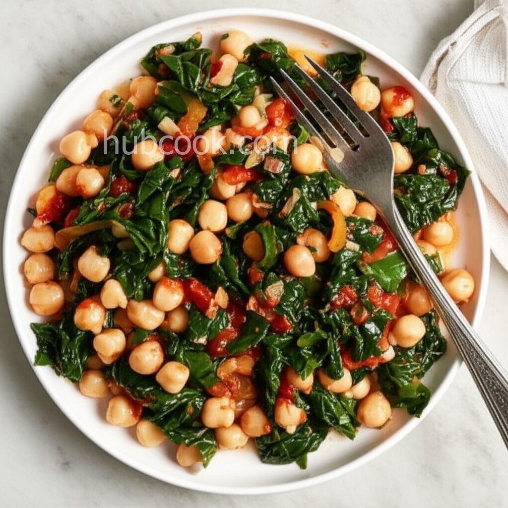 Swiss Chard with Garbanzo Beans and Fresh Tomatoes
