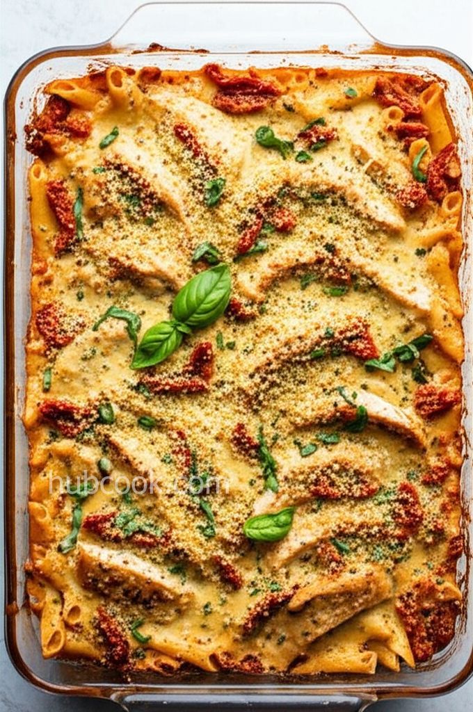 Marry Me Chicken Pasta Bake