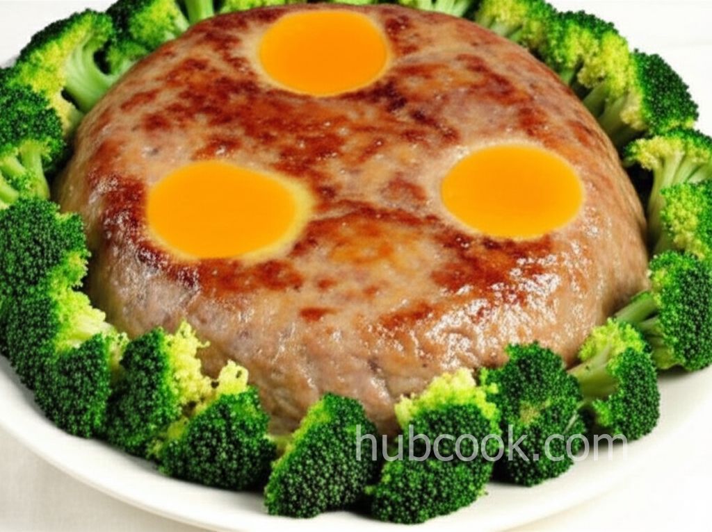 Ground Pork Cake with Salty Egg (Haam Daan Ju Yoke Beng)
