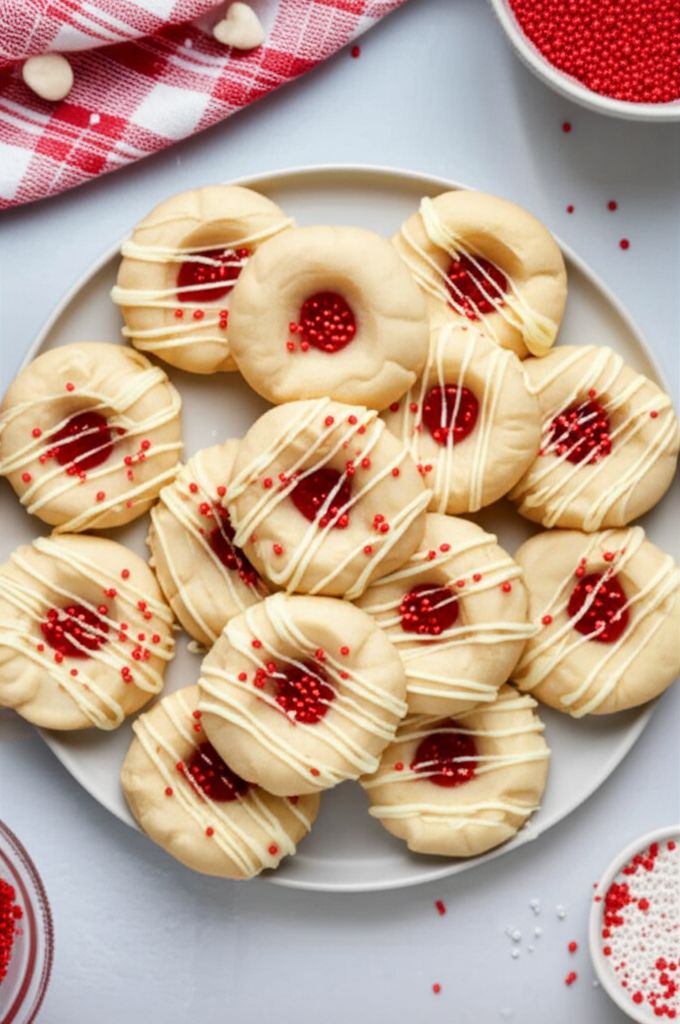 White Chocolate Raspberry Thumbprint Cookies