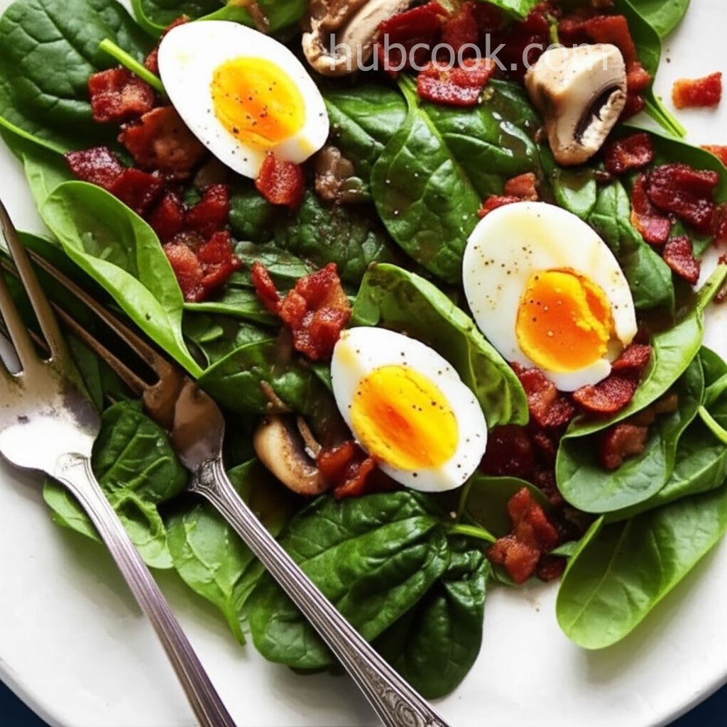 Wilted Spinach Salad and Bacon Vinaigrette