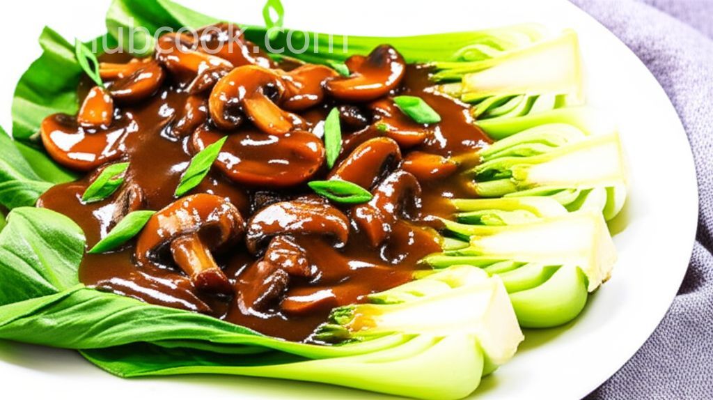 Chinese-Style Baby Bok Choy with Mushroom Sauce