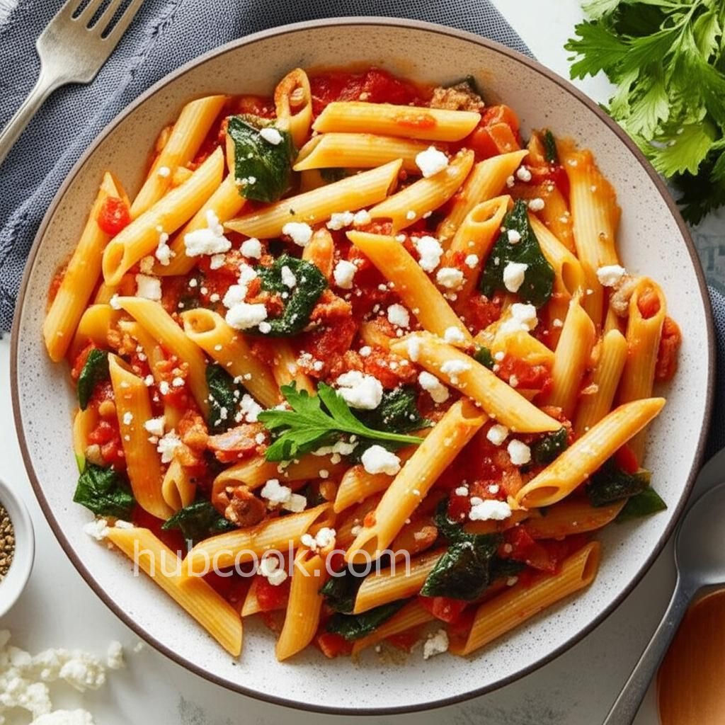 Greek Pasta with Tomatoes and White Beans
