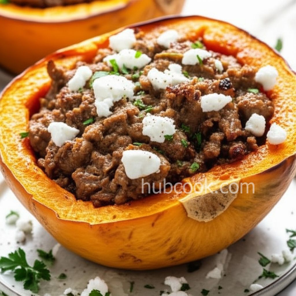 Ground Beef-Stuffed Butternut Squash