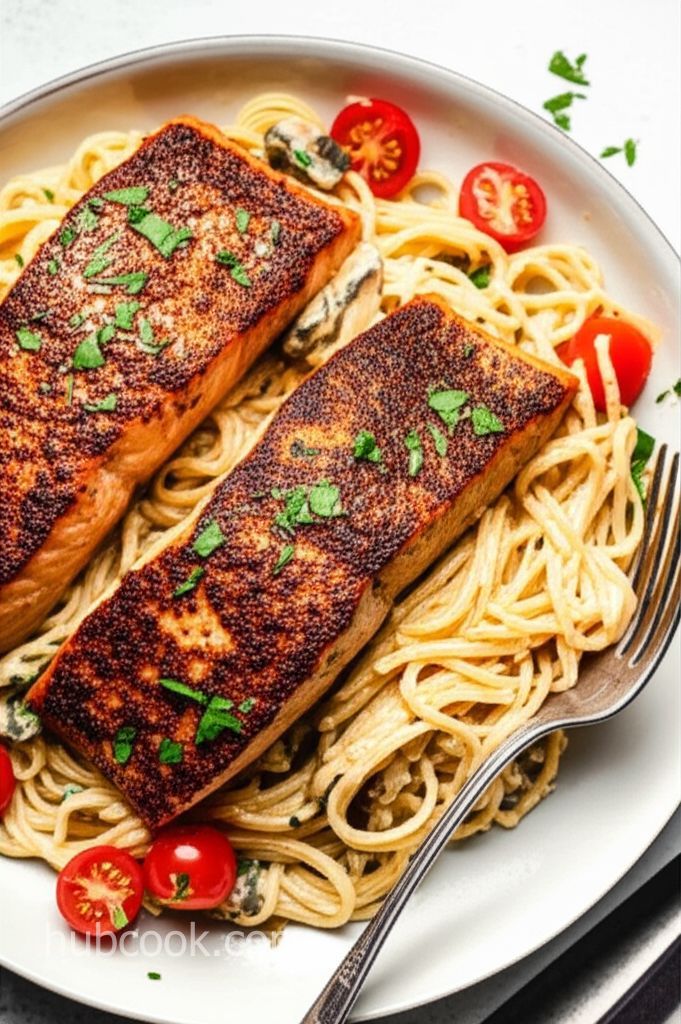 Blackened Salmon Pasta