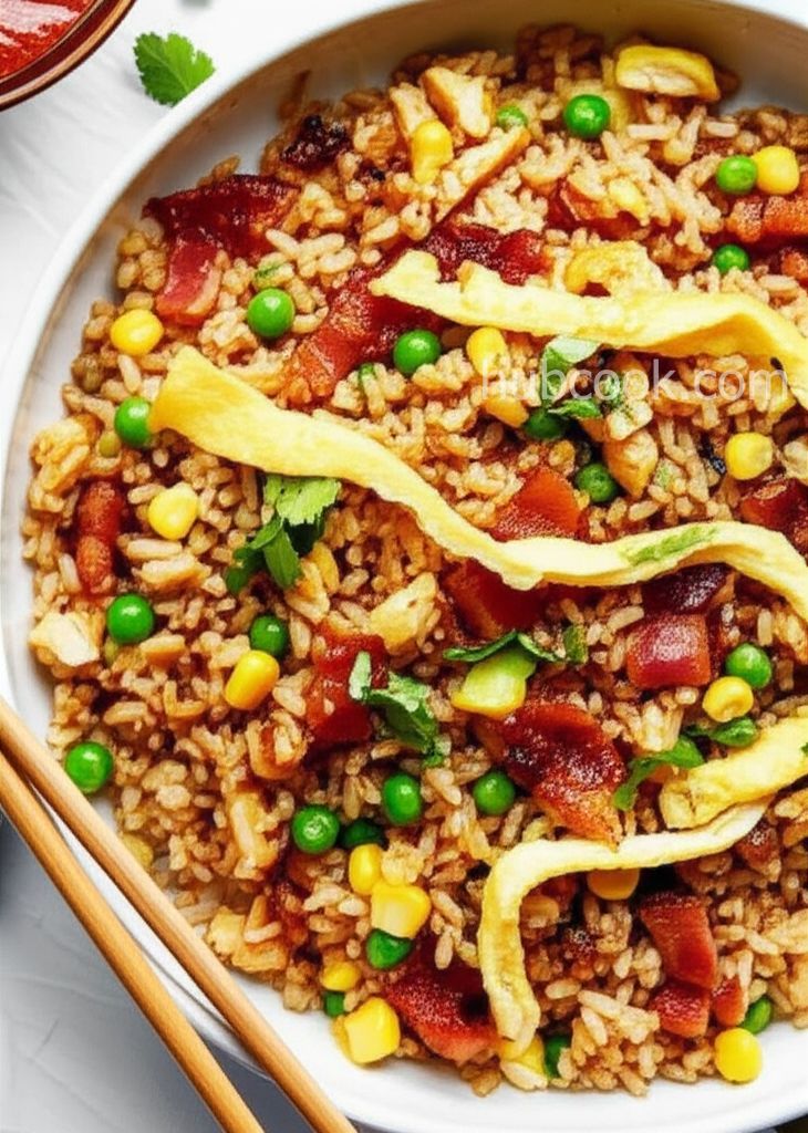 Fried Rice with Bacon and Sriracha