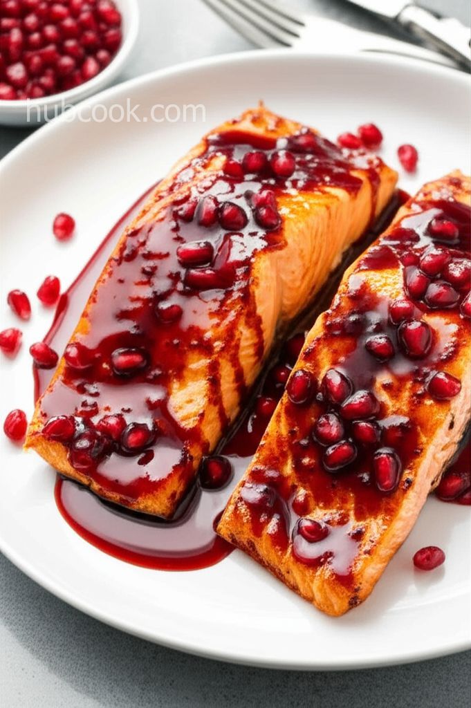 Salmon with Pomegranate Glaze