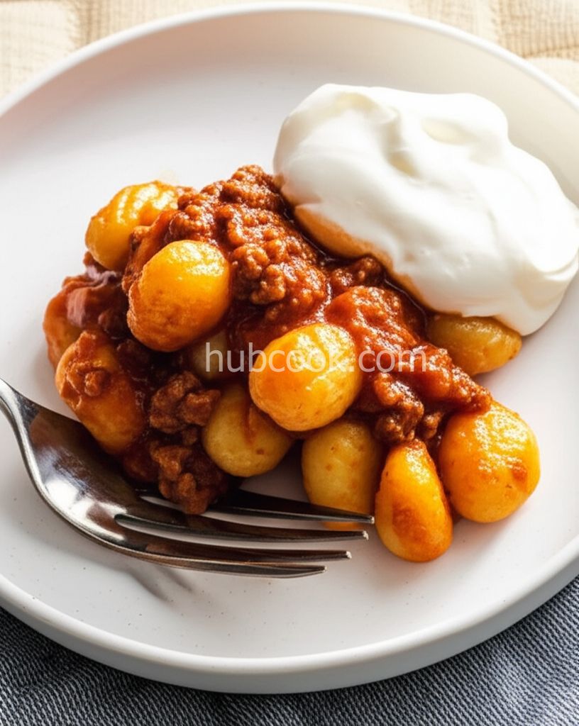 Baked Gnocchi with Ground Turkey and Marinara Sauce
