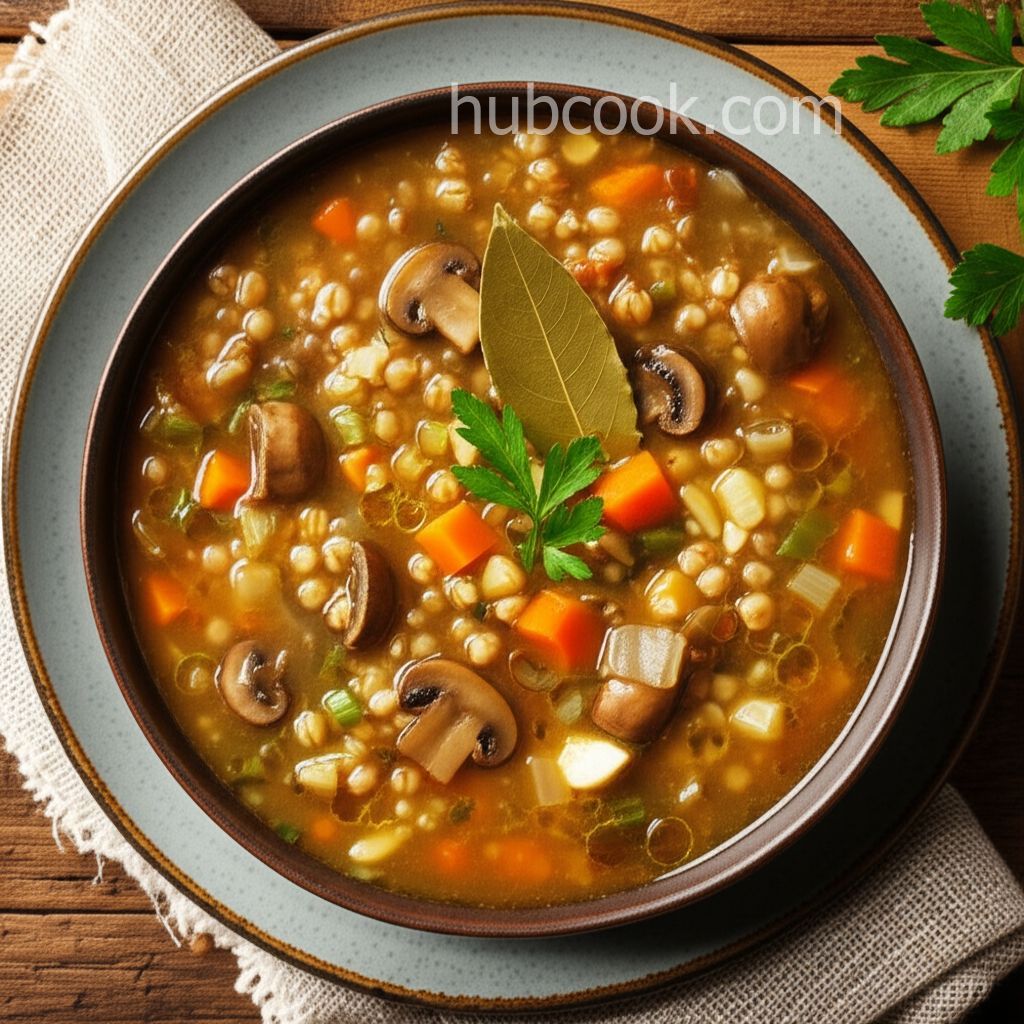 Barley, Lentil, and Mushroom Soup