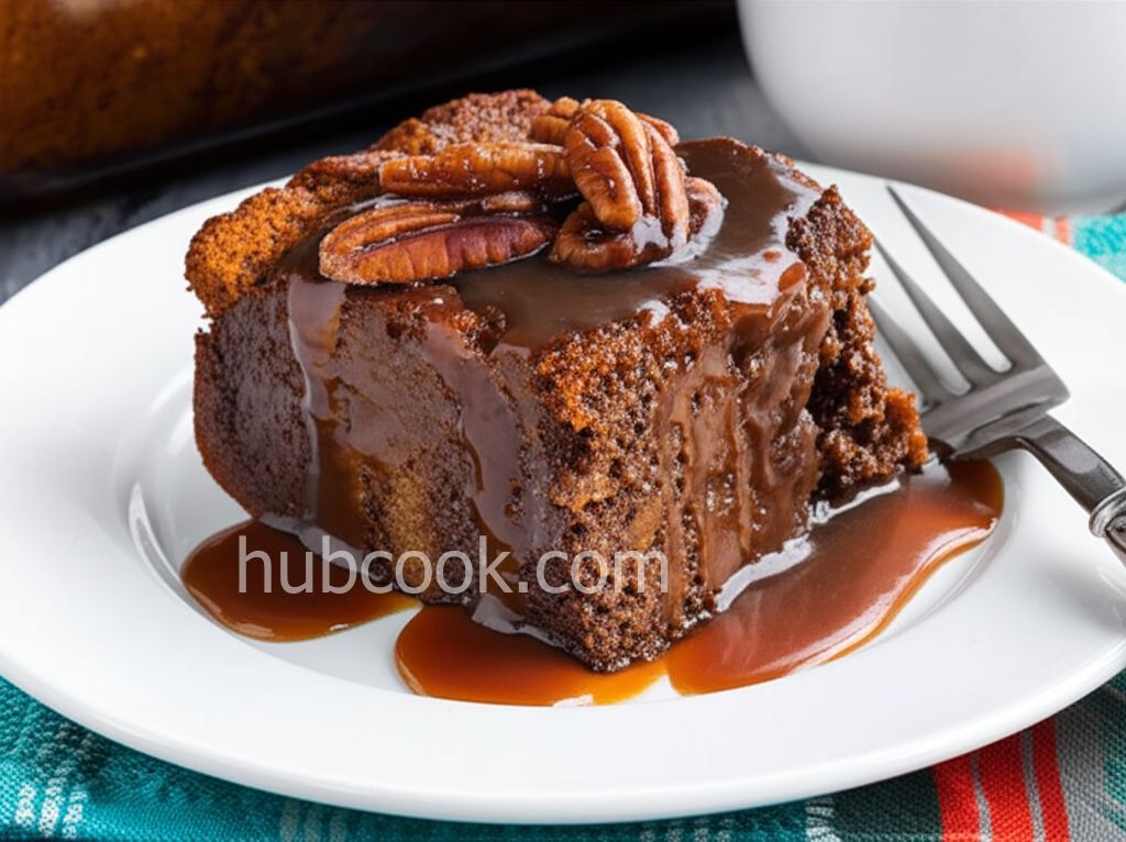 Chocolate Bread Pudding with Bourbon Pecan Sauce