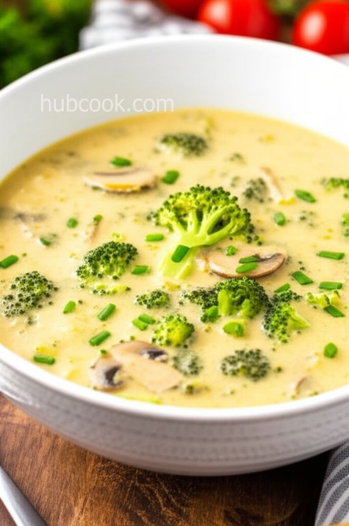 Creamed Broccoli and Mushroom Soup