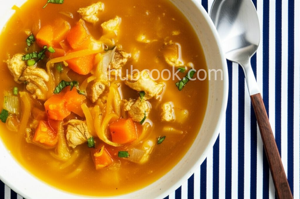 Butternut Squash Noodle Soup with Turkey