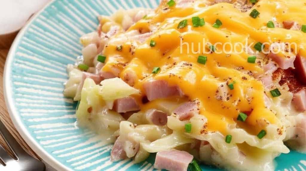 Scalloped Cabbage with Ham and Cheese