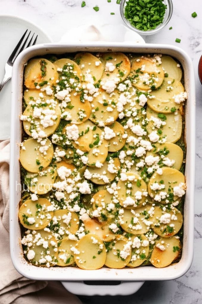 Greek Feta and Spinach Potato Casserole