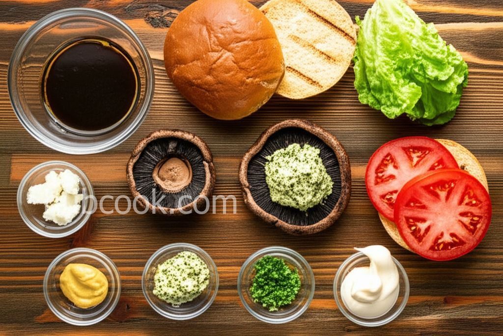 Grilled Portobello with Basil Mayonnaise Sandwich